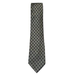 Joseph & Feiss 100% silk tie with an olive green, black and gold design